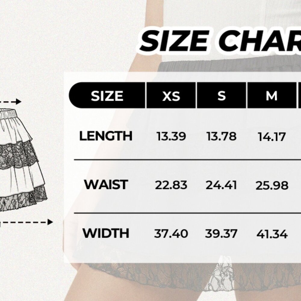 Ruffle Mini Skirt Summer Lace Layered‎ Skorts Tiered Casual Short Skirt MEDIUM - Picture 3 of 3
